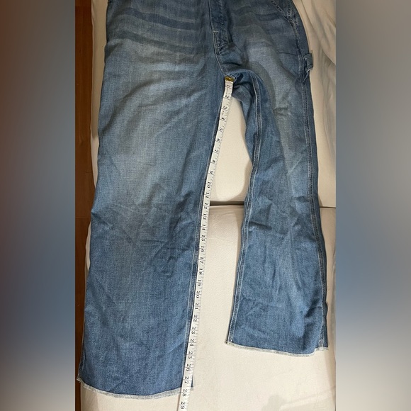 NWT Anthropologie Edwin Sadie Utility Denim Overalls RipTide Size L - Picture 7 of 10